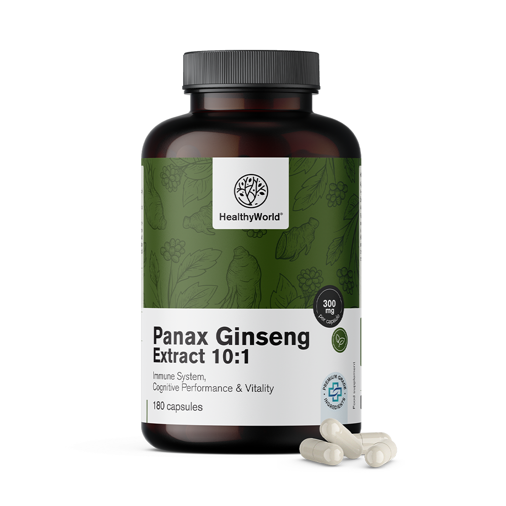 Panax Ginseng 300 mg - Ginseng Extrakt 10:1 in Kapseln