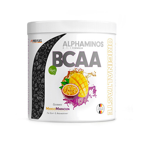 Vegane Alphaminos BCAA 2:1:1 - Mango und Passionsfrucht.